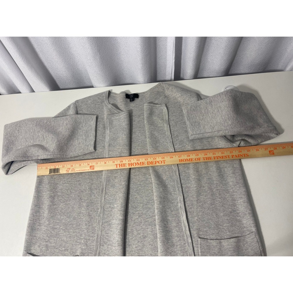 J Crew 365 Womens Cotton Wool Blend Open Front Long Cardigan Grey XL J6339 - Picture 7 of 8
